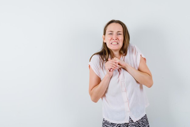 Expressive young girl posing