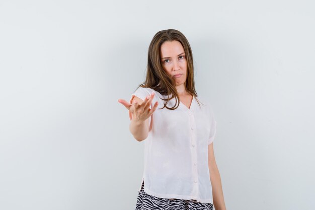 Expressive young girl posing