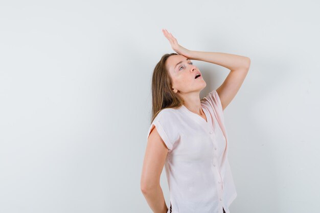 Expressive young girl posing