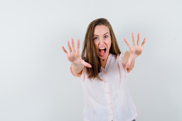 Expressive young girl posing