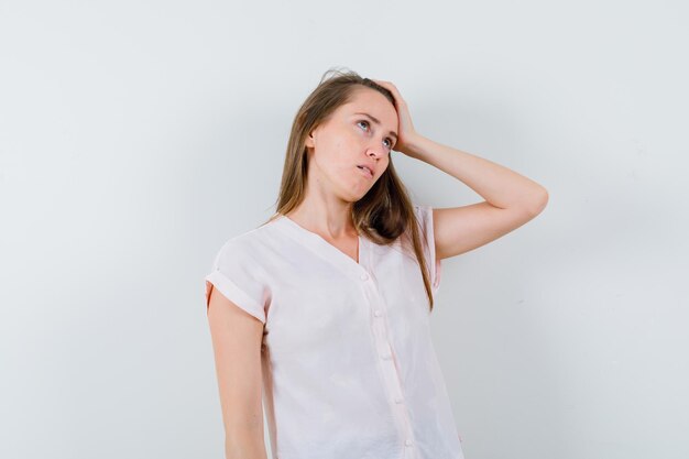 Expressive young girl posing