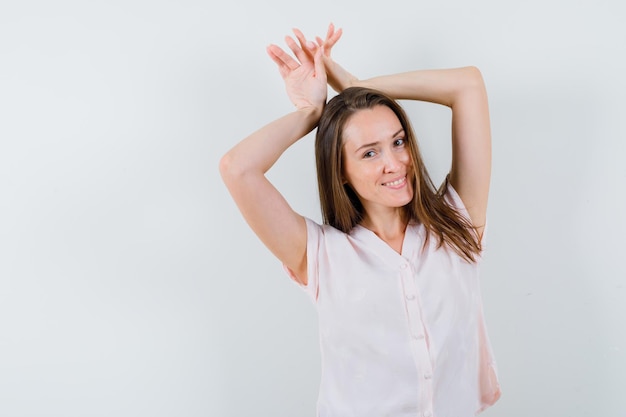 Expressive young girl posing