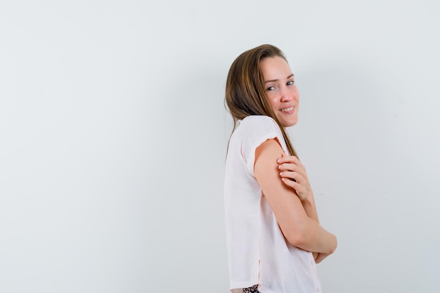 Expressive young girl posing