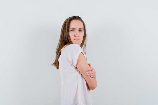 Expressive young girl posing