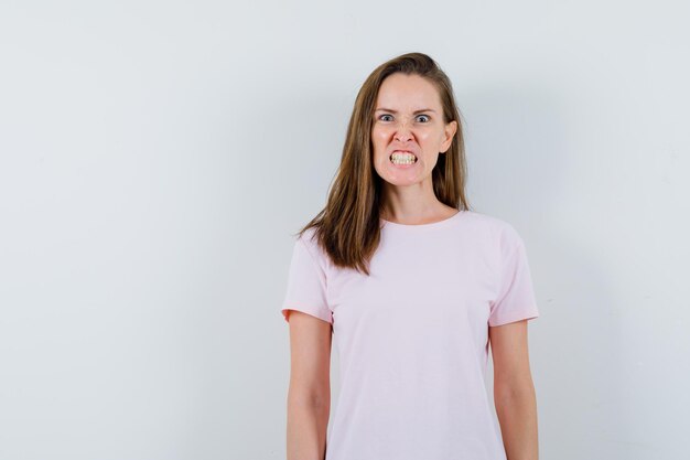 Expressive young girl posing