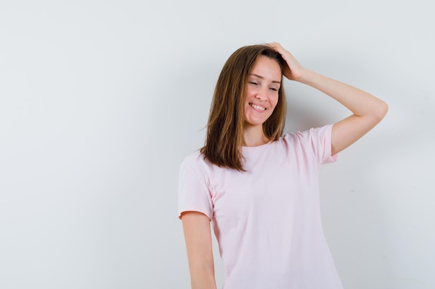 Expressive young girl posing