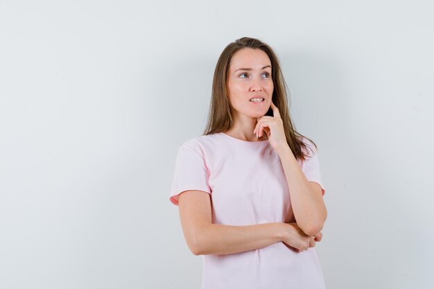 Expressive young girl posing