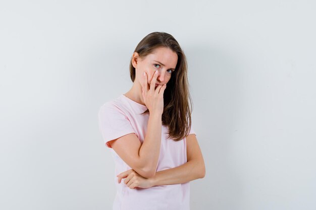 Expressive young girl posing