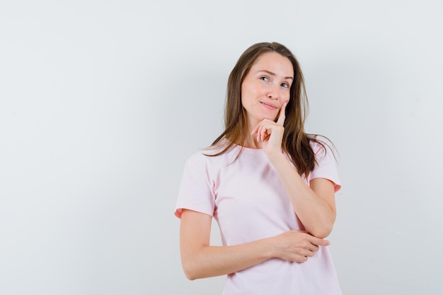 Expressive young girl posing