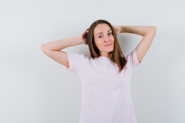 Expressive young girl posing