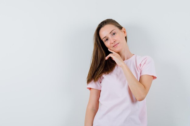 Expressive young girl posing