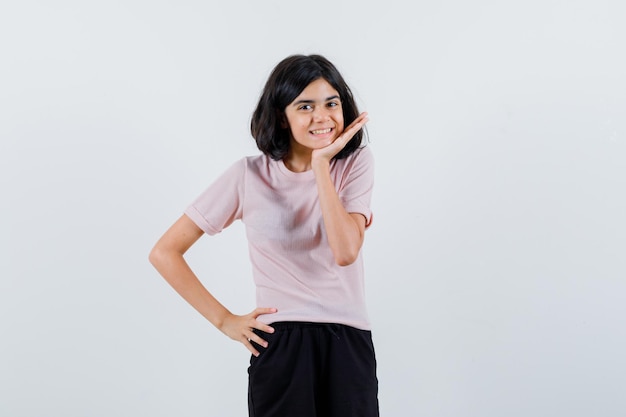 Expressive young girl posing