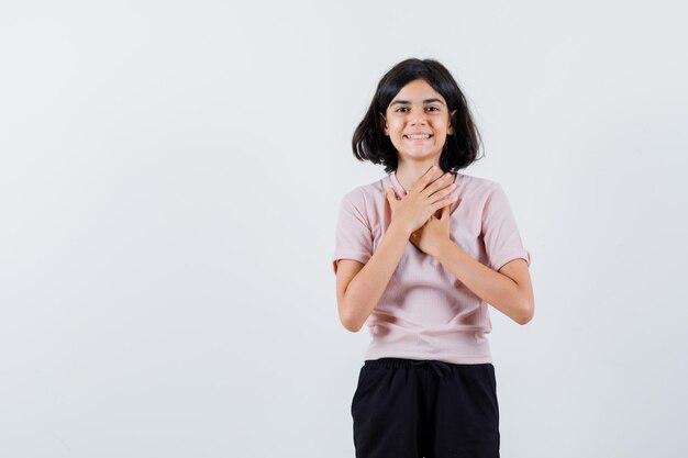 Expressive young girl posing