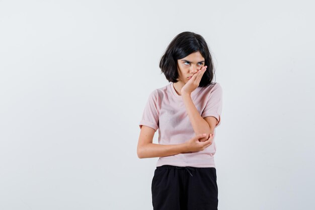 Expressive young girl posing