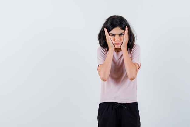 Expressive young girl posing