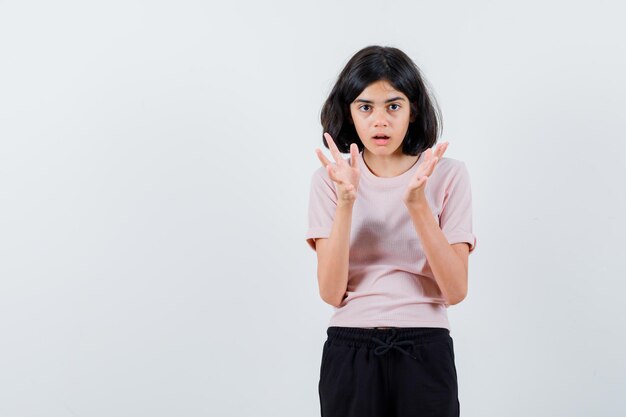 Expressive young girl posing