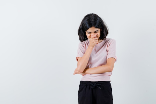 Expressive young girl posing