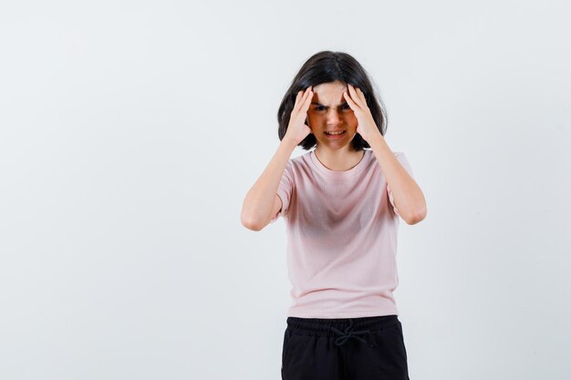 Expressive young girl posing