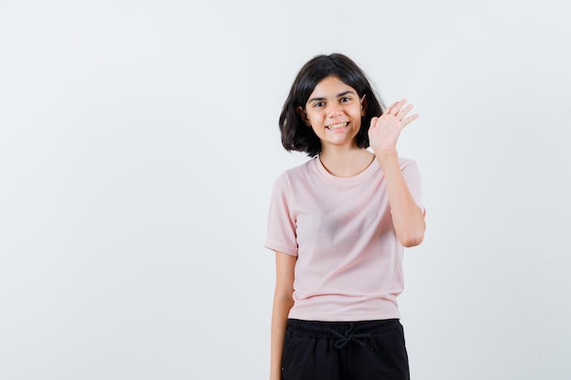 Expressive young girl posing