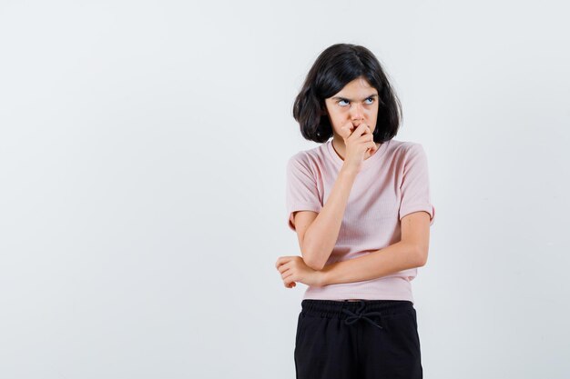 Expressive young girl posing