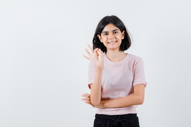 Expressive young girl posing