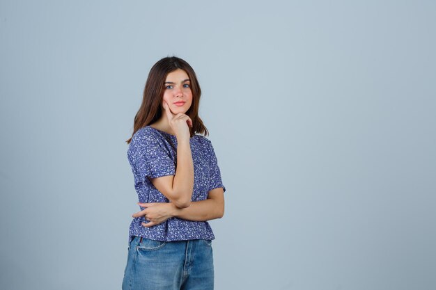 Expressive young girl posing