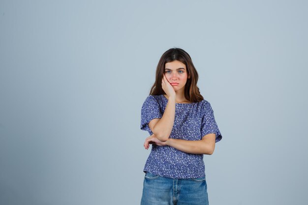 Expressive young girl posing