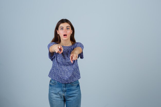 Expressive young girl posing