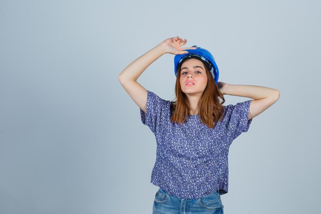 Expressive young girl posing