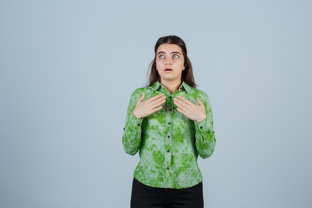 Expressive young girl posing