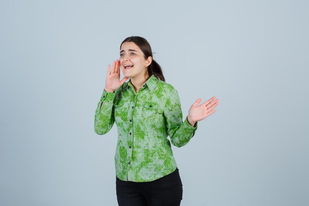 Expressive young girl posing