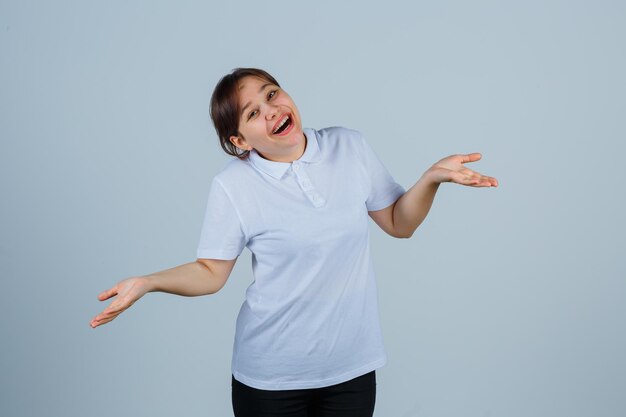 Expressive young girl posing