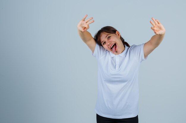 Expressive young girl posing