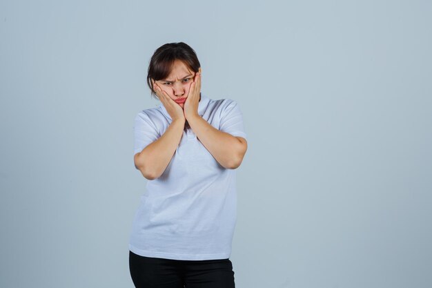 Expressive young girl posing