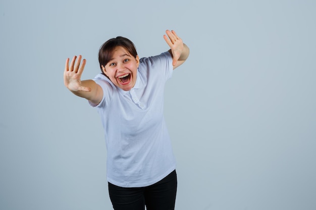 Expressive young girl posing