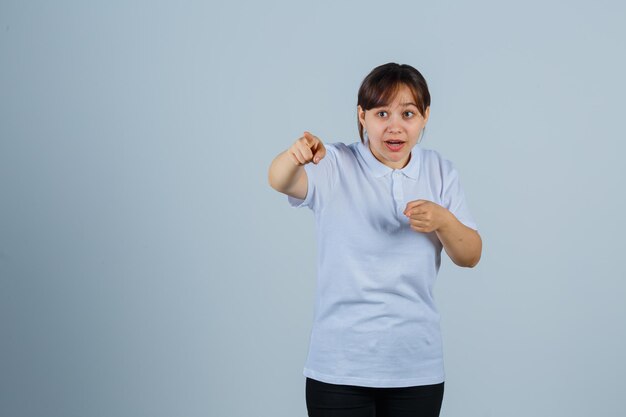 Expressive young girl posing