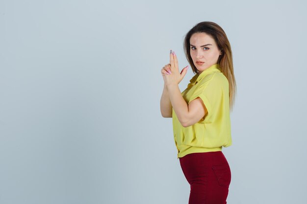 Expressive young girl posing