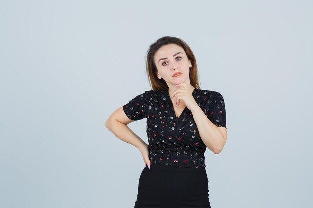 Expressive young girl posing