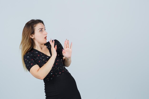 Expressive young girl posing