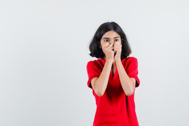 Expressive young girl posing