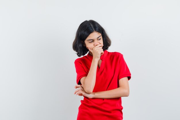 Expressive young girl posing