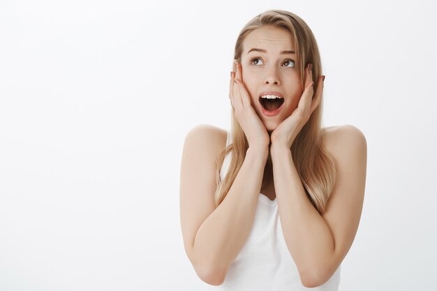 Expressive young girl with blond hair