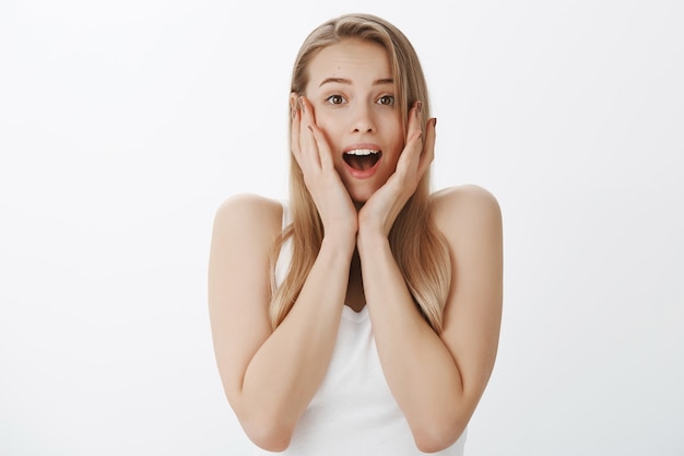 Expressive young girl with blond hair