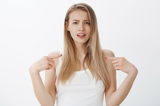 Expressive young girl with blond hair