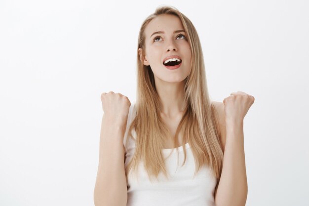 Expressive young girl with blond hair