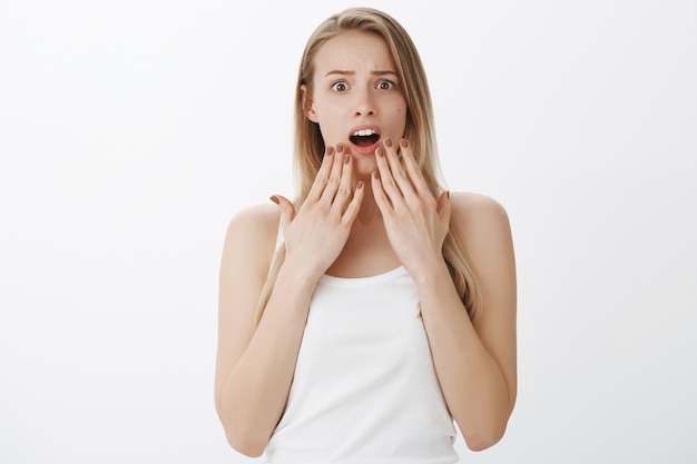 Expressive young girl with blond hair