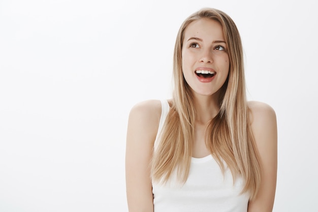 Expressive young girl with blond hair