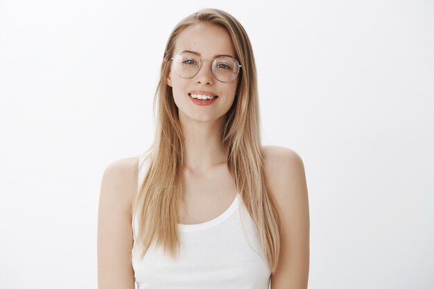 Expressive young girl with blond hair