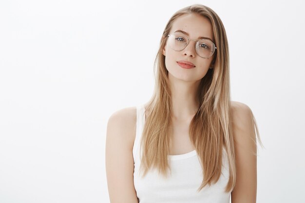 Expressive young girl with blond hair