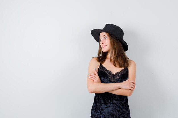 Expressive young lady posing in the studio